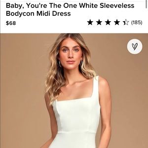 Lulus Bodycon Square-neck Midi Dress (Ivory)